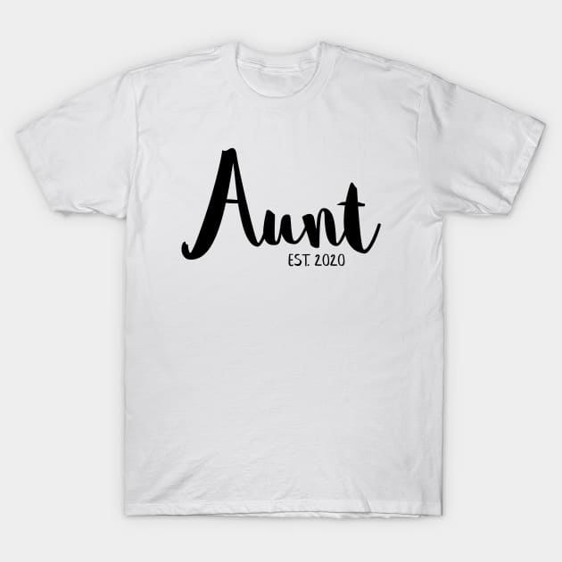 Aunt est. 2020 T-Shirt by Bumblebee's Designs